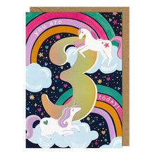Load image into Gallery viewer, Unicorn 3rd Birthday Card
