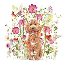 Load image into Gallery viewer, Cockapoo In The Flowers Blank Card
