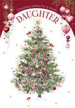 Load image into Gallery viewer, Bauble Robin Tree Daughter Christmas Card
