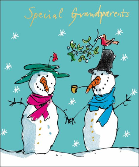 Snowman Grandparents Christmas Card  By Quentin Blake