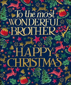 Wonderful Brother Christmas Card  By Emma Bridgewater