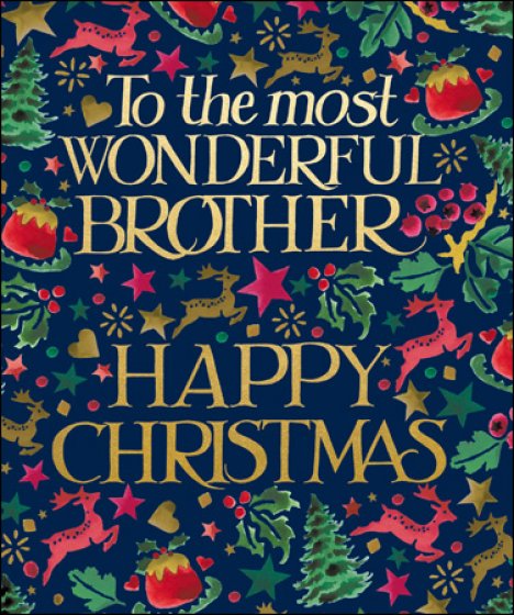 Wonderful Brother Christmas Card  By Emma Bridgewater