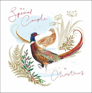 To A Special Couple Pheasants Christmas Card