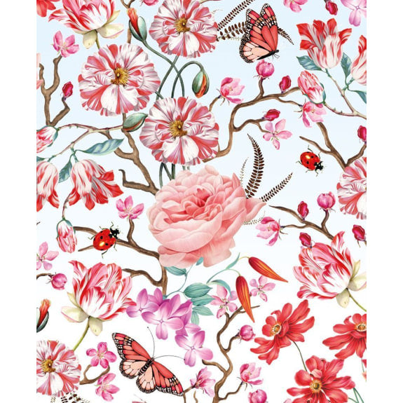 V&A Red Floral Card