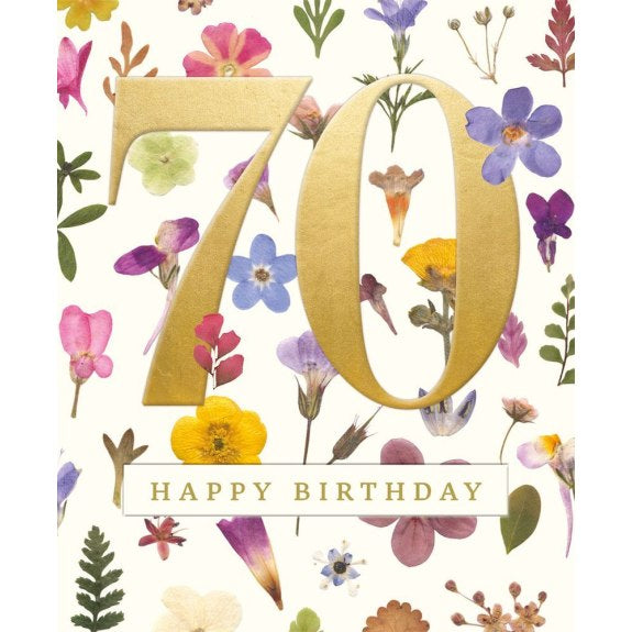 V&A Floral 70th Birthday Card