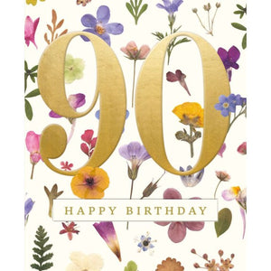 V&A Floral 90th Birthday Card