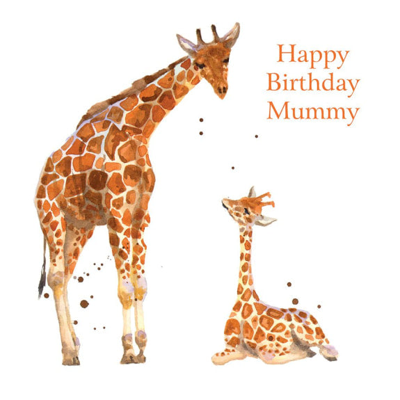 Mother & Baby Giraffes  Mummy Birthday Card