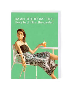 Drinking In The Garden Blank Card