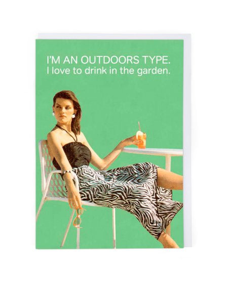 Drinking In The Garden Blank Card