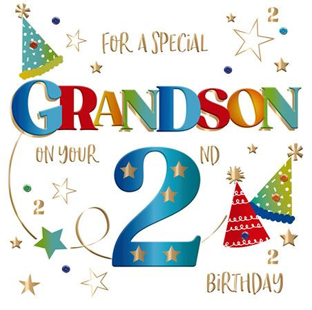 Grandson 2nd Birthday Card