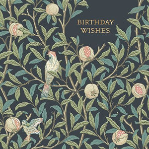 Morris & Co  Birds And Pomegranate Birthday Card
