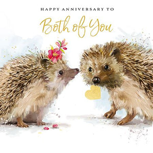 Hedgehog & Hearts Anniversary  Card