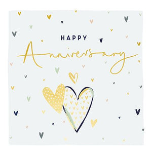 Gold & Silver Hearts Anniversary  Card