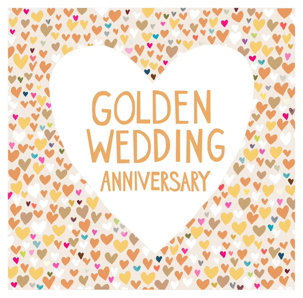 Golden 50th Wedding Anniversary Card