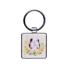 Load image into Gallery viewer, ‘Dandy Day’ Guinea Pig &amp; Dandelions Keyring
