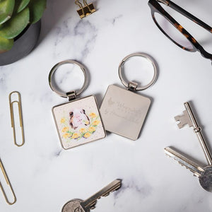 ‘Dandy Day’ Guinea Pig & Dandelions Keyring