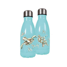 Load image into Gallery viewer, ‘Swimming School’ Turtle Small Water Bottle by Wrendale Designs
