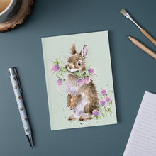 Load image into Gallery viewer, ‘ Head clover heels ’  Rabbit Paperback A6 Notebook by Wrendale Designs
