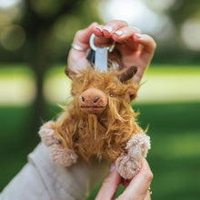 Load image into Gallery viewer, ‘Gordon’’ Plush Character Highland Cow Keyring by Wrendale Designs
