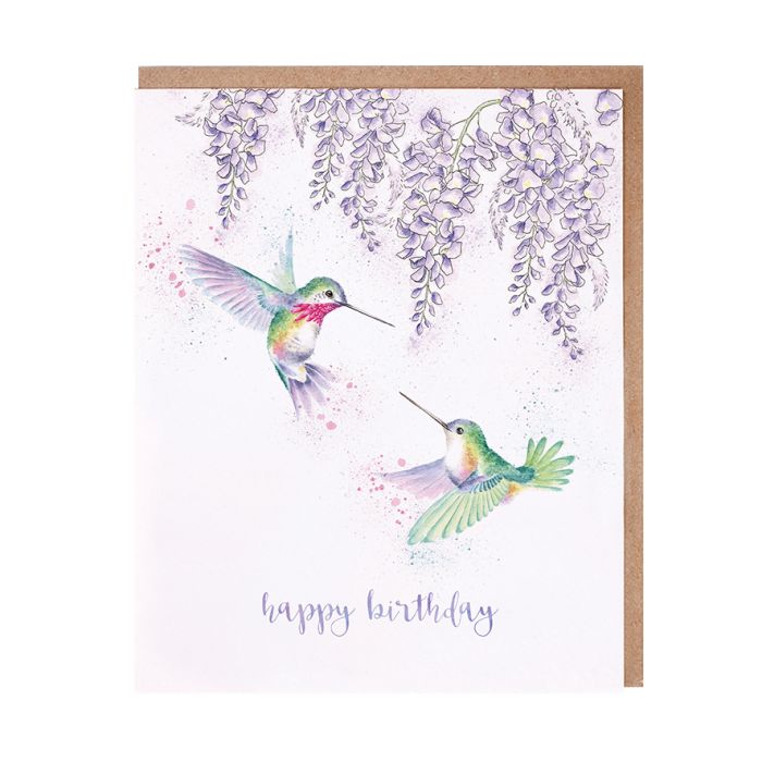 Humming Bird Birthday Card by Wrendale Designs