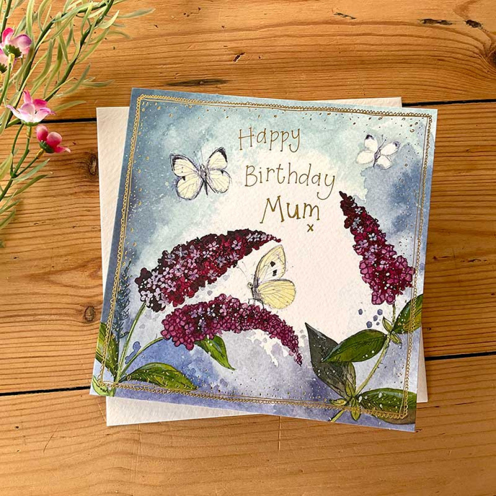 Butterflies And Buddleia Mum Card