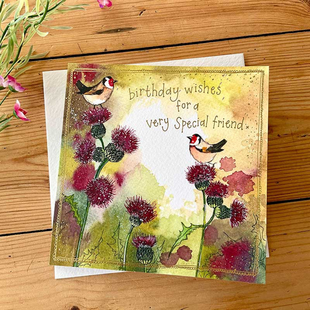 Goldfinches & Thistles Friend Card