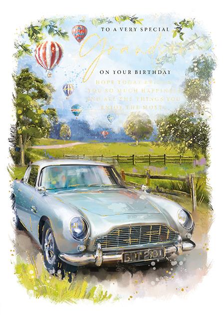 Sports Car Grandson Birthday Card