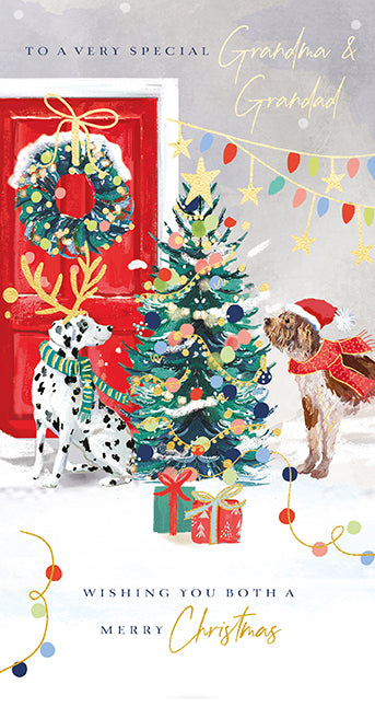 Grandma and Grandad Dogs Christmas Card