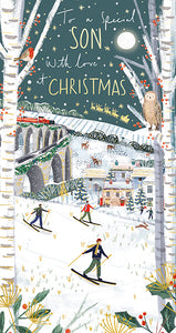 Son Skiing Christmas Card
