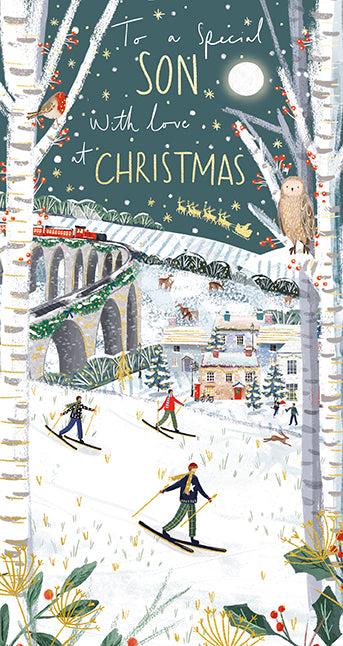 Son Skiing Christmas Card