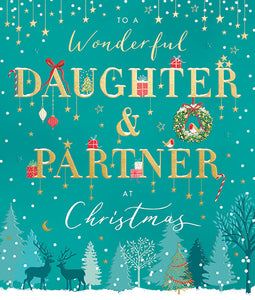 Wonderful Daughter & Partner Christmas Card