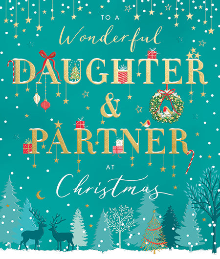Wonderful Daughter & Partner Christmas Card