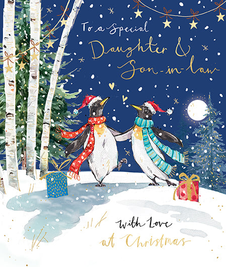 Daughter and Son-in-Law Penguin Christmas Card