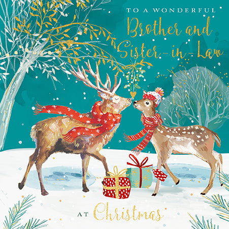Brother and Sister-in-Law Deer Christmas Card