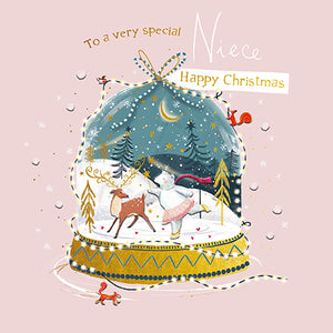 Niece Snow Globe Christmas Card