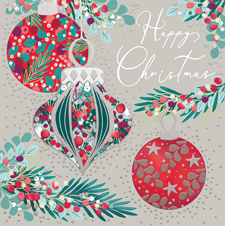 Baubles Christmas Card