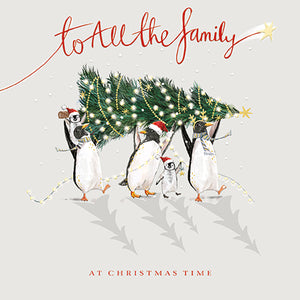 To All The Family Christmas Card with Penguins