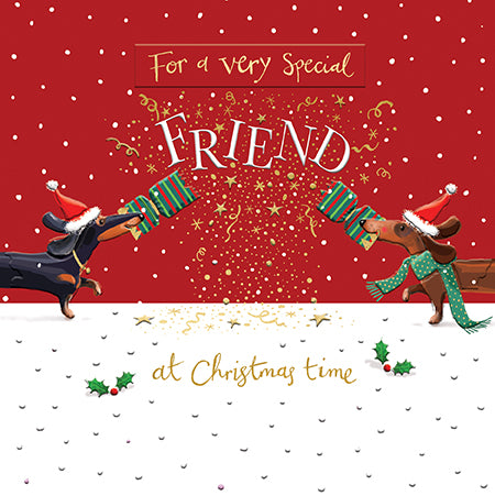 Very Special Friend Dachshund Sausage Dog Christmas Card