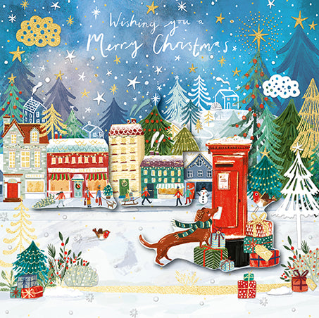 Town Scene Christmas Card