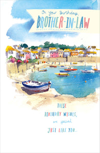 Brother-In-Law Harbour Scene Birthday Card