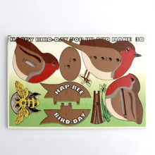 Load image into Gallery viewer, Hap Bee Birthday , Robin &amp; Bee 3D Pop Up Wooden Postcard
