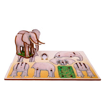 Load image into Gallery viewer, Elephant 3D Pop Up Wooden Postcard
