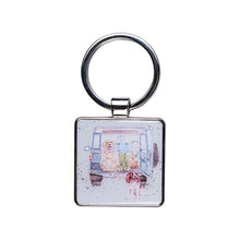 Load image into Gallery viewer, ‘ Paws For A Picnic’ Dog And Land Rover  Keyring
