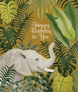 Elephant In The Jungle Birthday Card