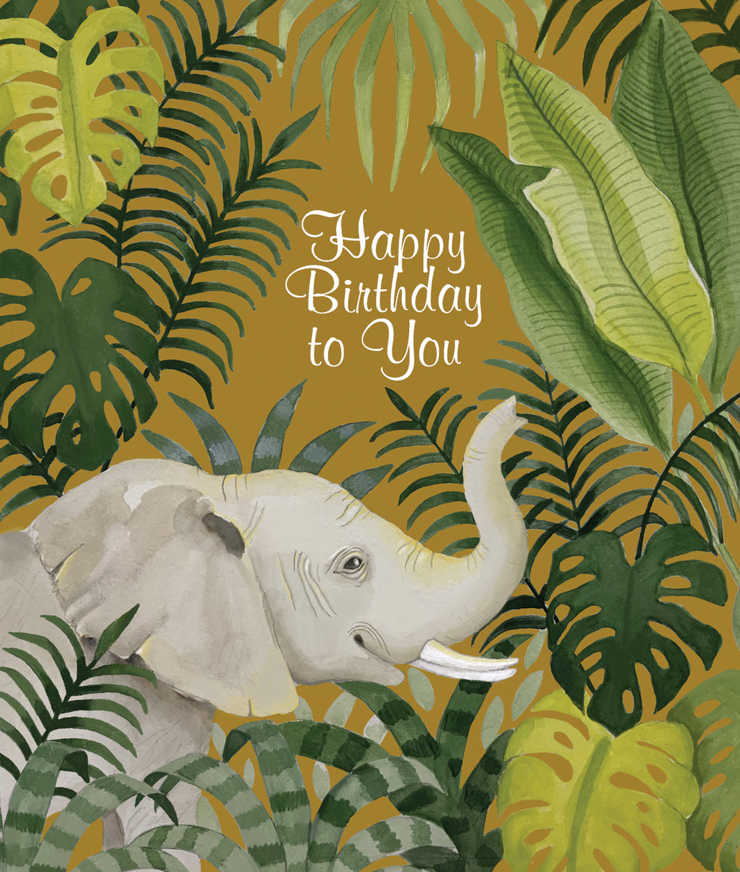 Elephant In The Jungle Birthday Card