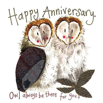 Owl Anniversary Card by Alex Clark