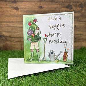 Have A Veggie Birthday Gardening Birthday Card by Alex Clark