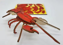 Load image into Gallery viewer, Lobster 3D Pop Up Wooden Postcard
