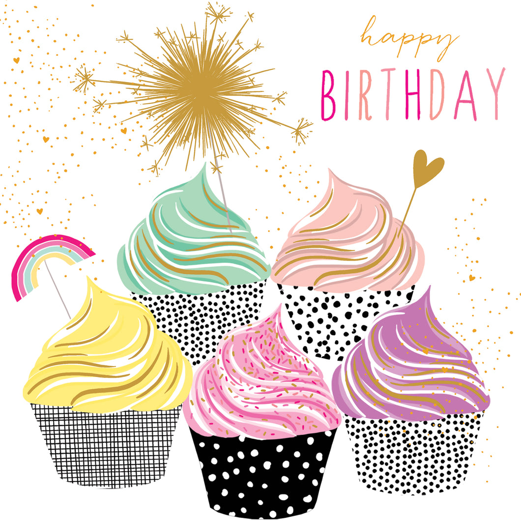 Cupcakes & Sparkers Birthday Card