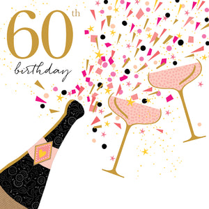 Champagne 60th Birthday Card